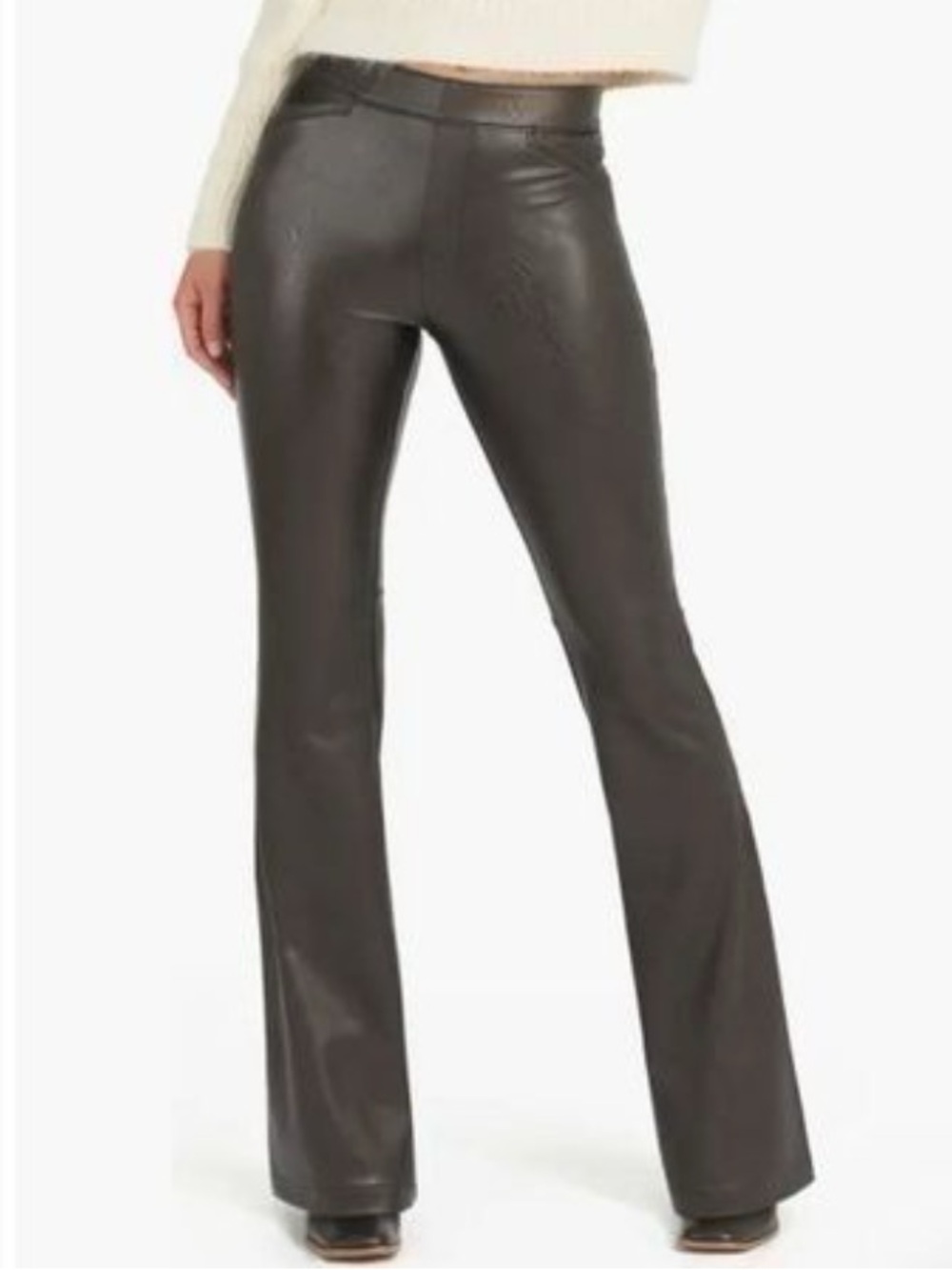 SPANX Faux Leather Flare Pants in Black S
